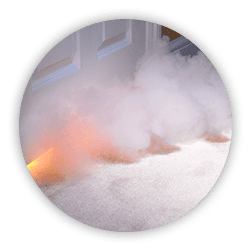 smoke coming underneath a door